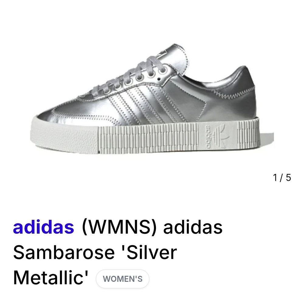 Adidas Women's Sambrose Silver Sneakers